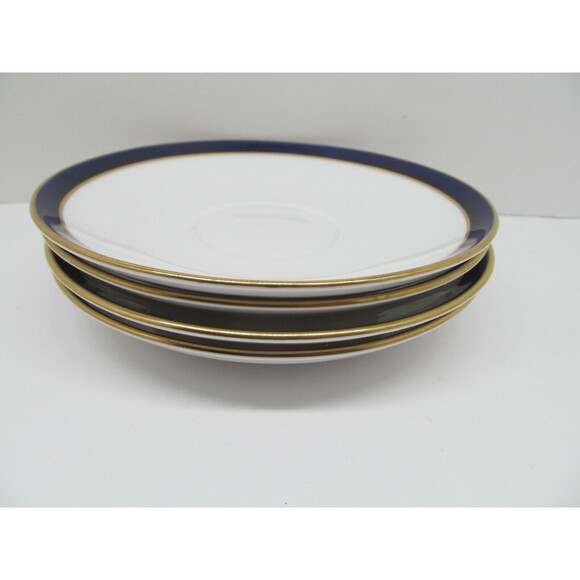 Spode Consul Cobalt Bone China 5 3/4" Saucers Set Of  4 Saucers - Picture 11 of 12